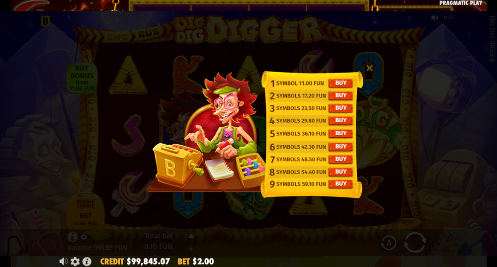 Dig Dig Digger buy option