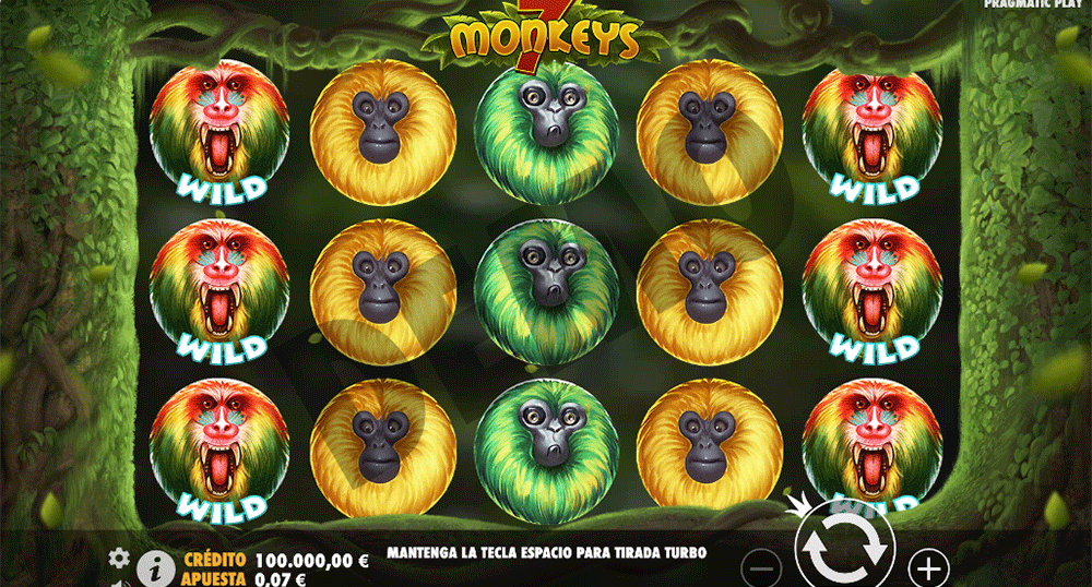 Tema de la tragaperras 7 Monkeys - los monos.