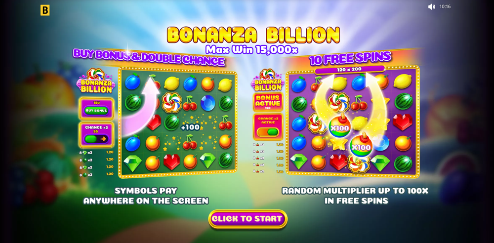 Bonanza Billion game start