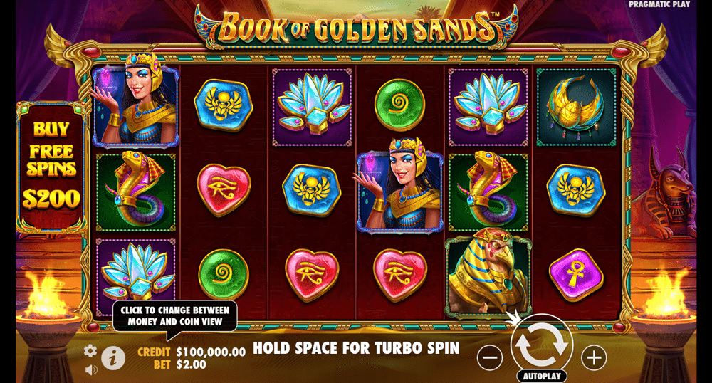 Book of Golden Sands slot - game view