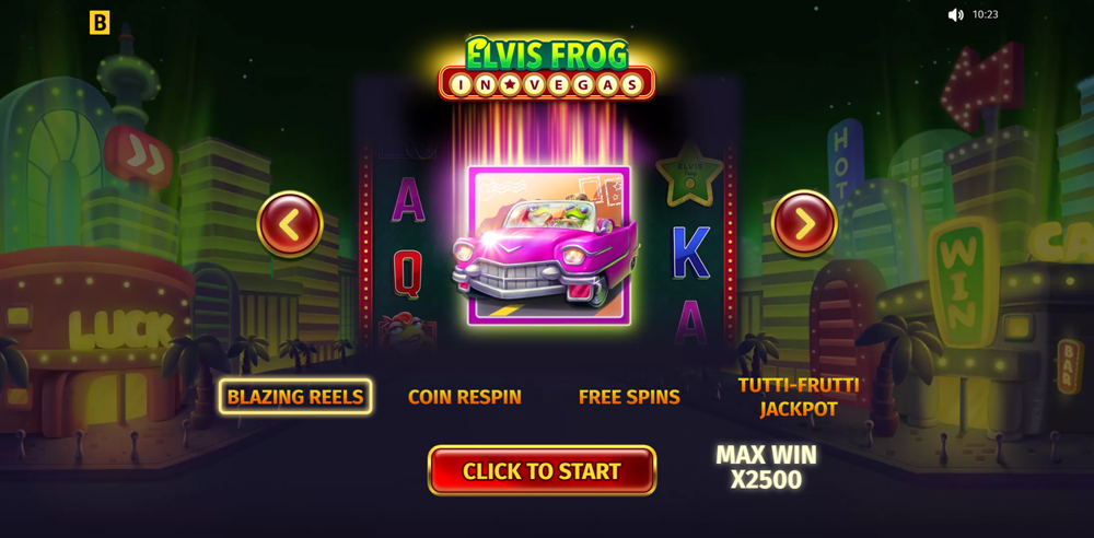 Elvis Frog in Vegas game start