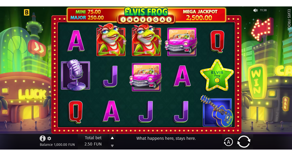 Elvis Frog in Vegas slot symbols
