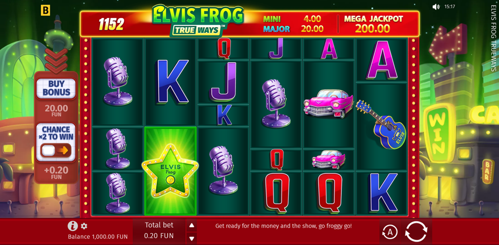 Elvis Frog TRUEWAYS slot symbols