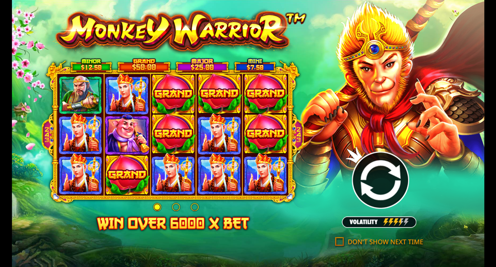 Monkey Warrior slot game loading page