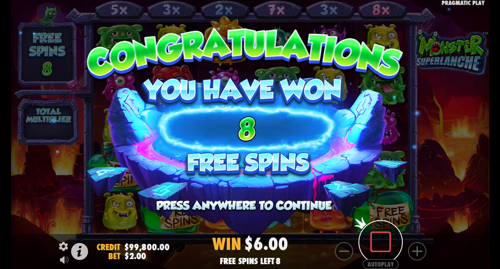 Monster Superlanche Win Free Spins