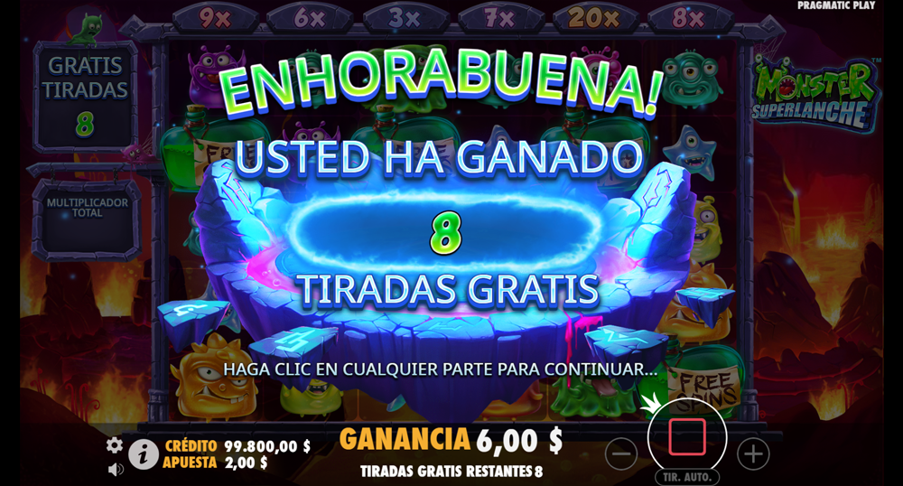 Tiradas gratis - Monster Superlanche