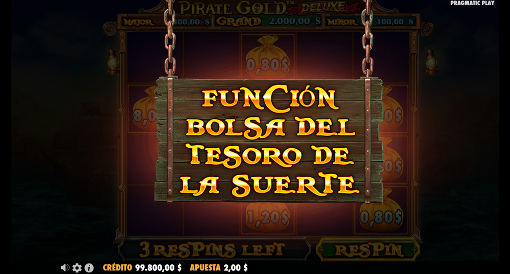 Functión bolsa del tesoro de la suerte - Pirate Gold Deluxe