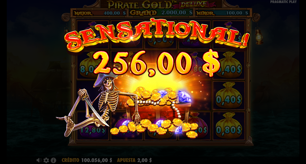 Una ganancia sensacional de Pirate Gold Deluxe