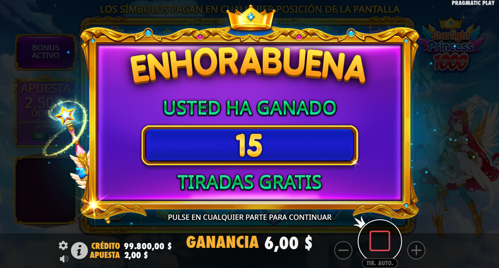 Tiradas Gratis - Starlight Princess 1000