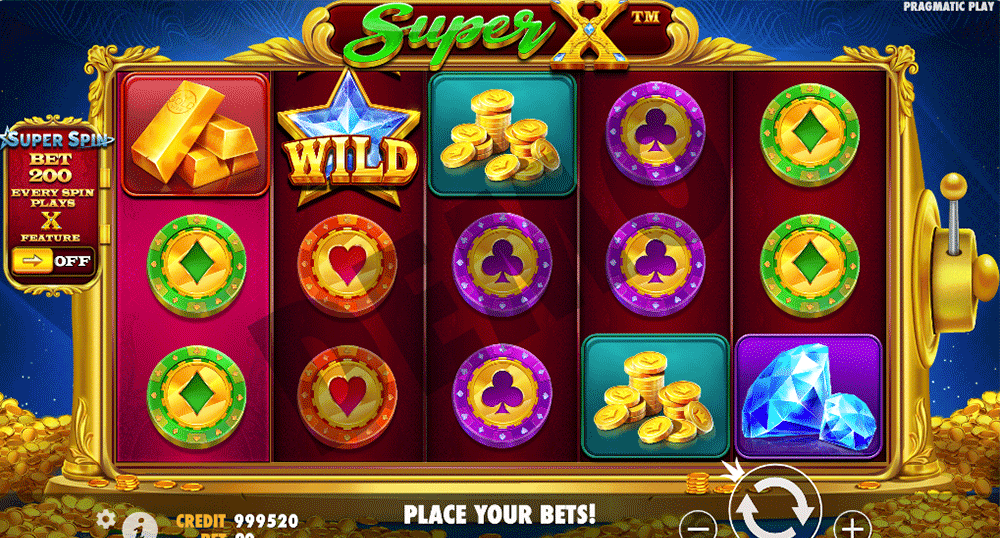 Super X slot game view