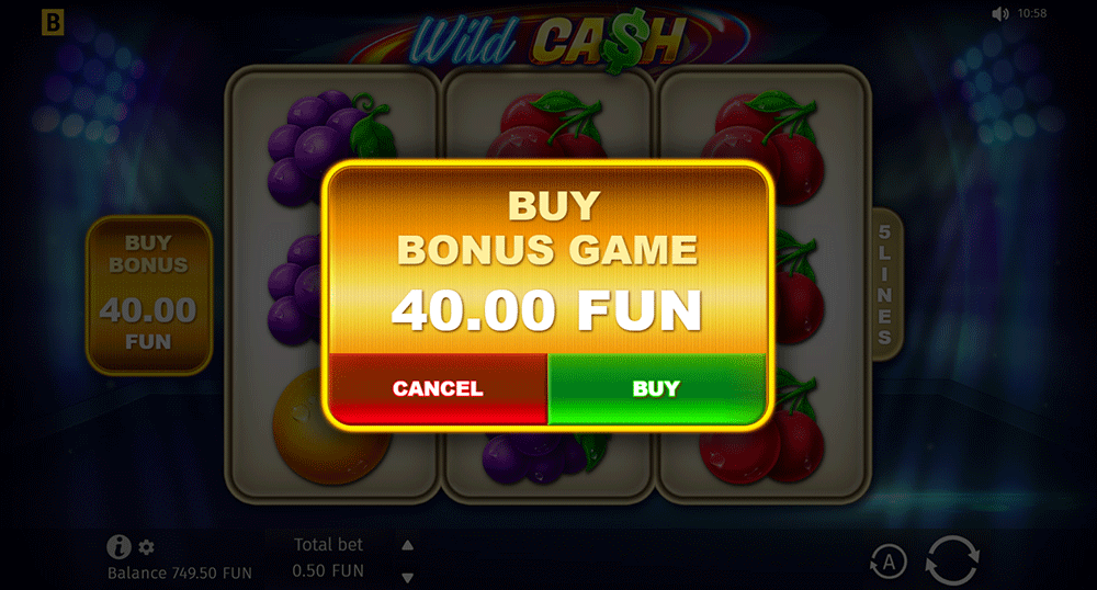 Wild Cash Buy Bonus