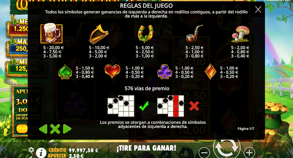 Reglas del juego Wild Wild Riches